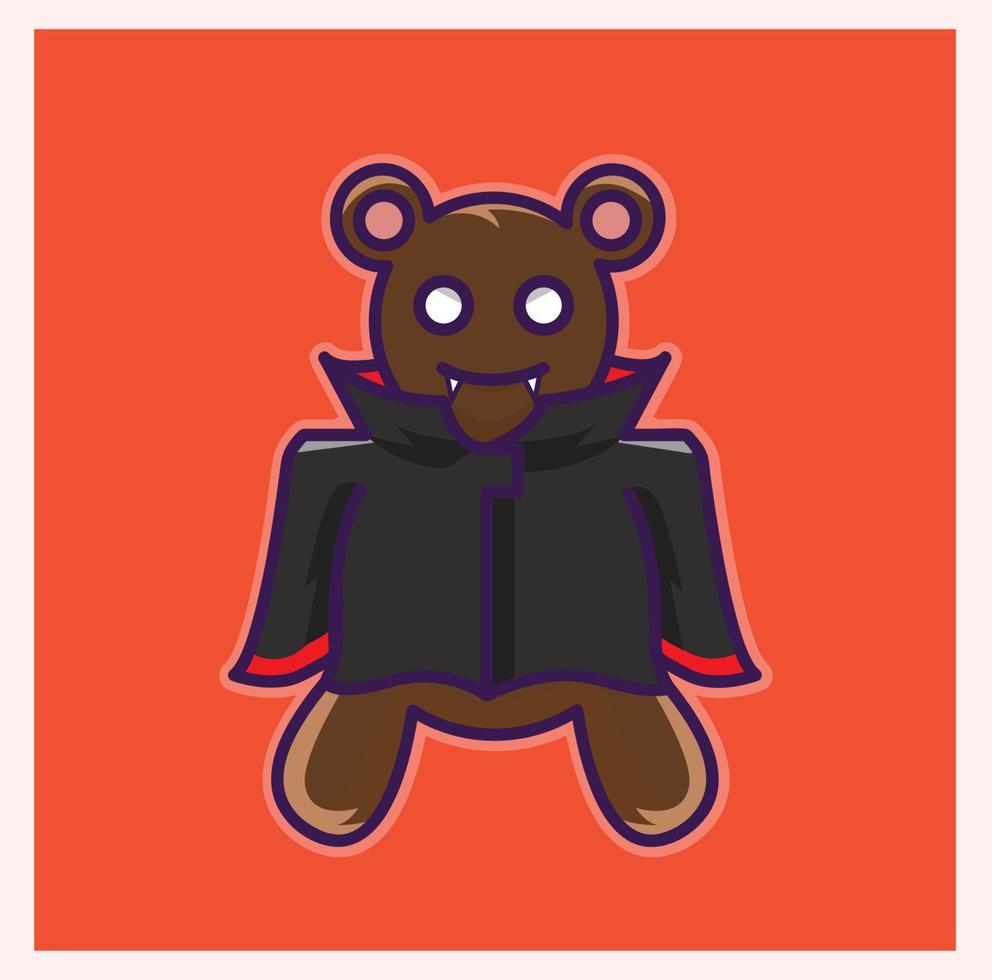 Teddy bear doll cute vector design halloween
