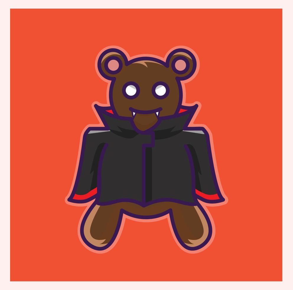 oso de peluche muñeca lindo vector diseño halloween