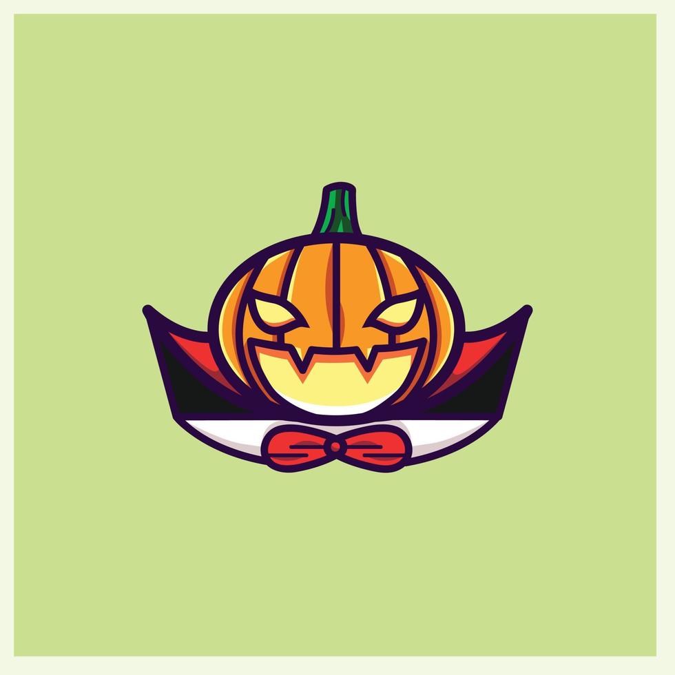 Halloween pumpkin dracula cute vector