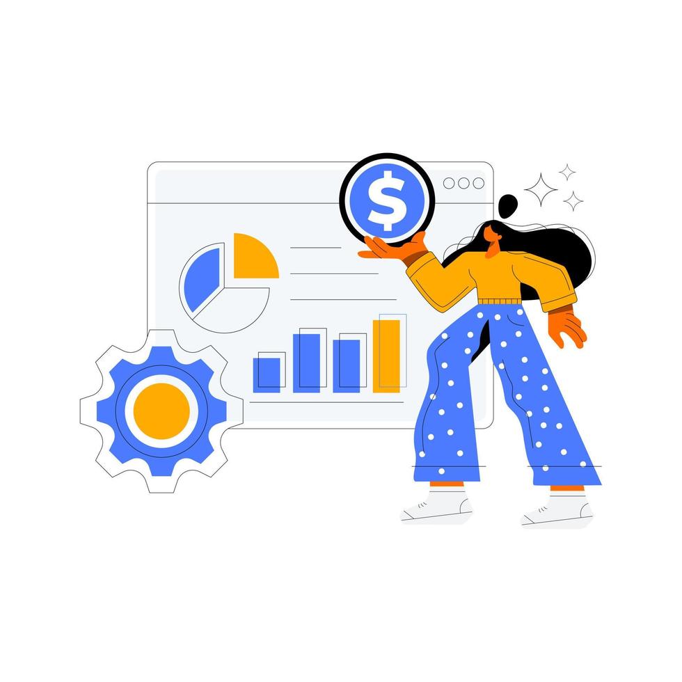 Investors with digital stock market graph, candlestick chart set. People traders investing money, finance in assets. Investment concept. Flat vector illustration isolated on white background