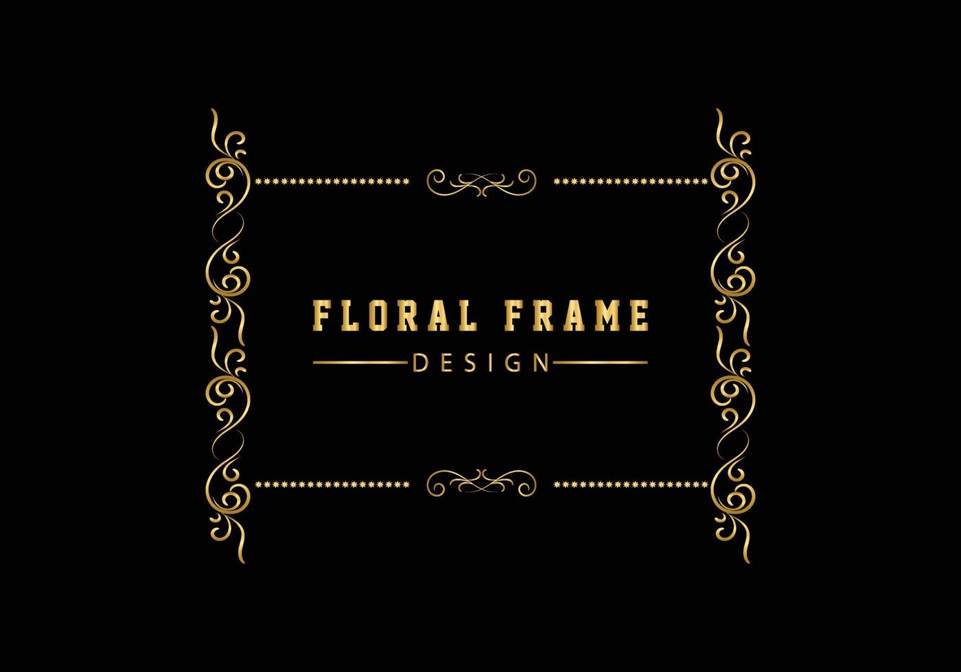 Elegant decorative golden floral frame design free vector