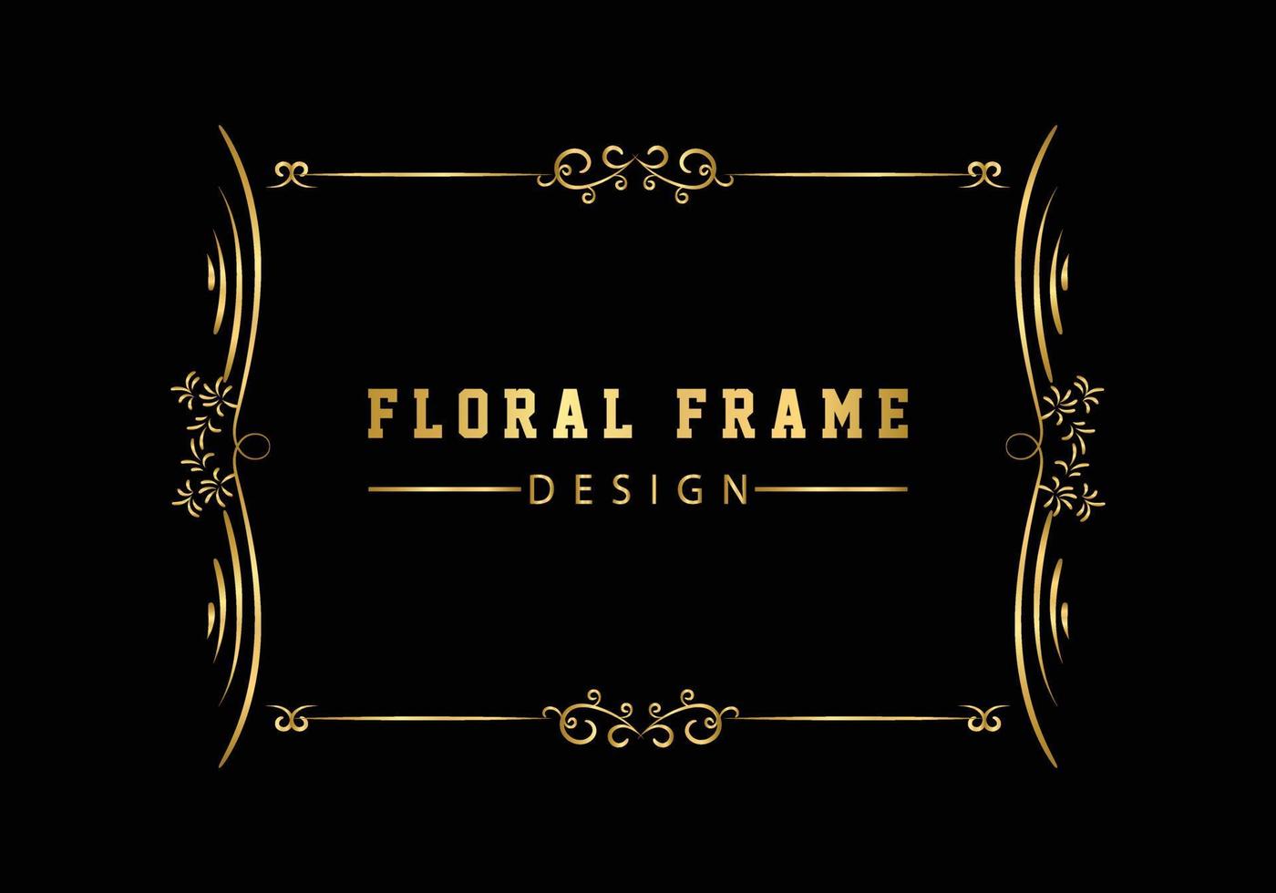 Elegant decorative golden floral frame design free vector