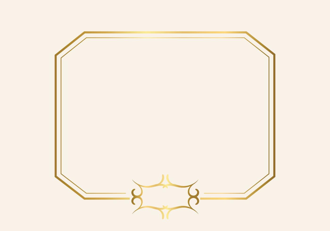 Golden double frame Vintage style design vector