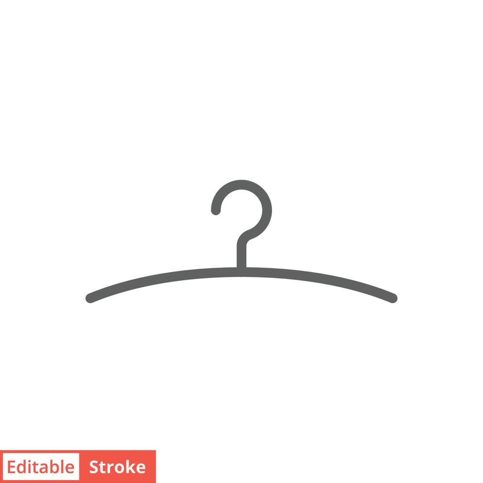 Clothes hanger icon. Simple outline style. Wardrobe and household concept. Thin line vector illustration design isolated on white background. Editable stroke EPS 10.