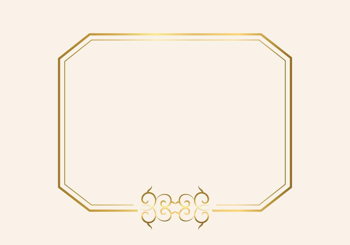 Golden double frame Vintage style design vector