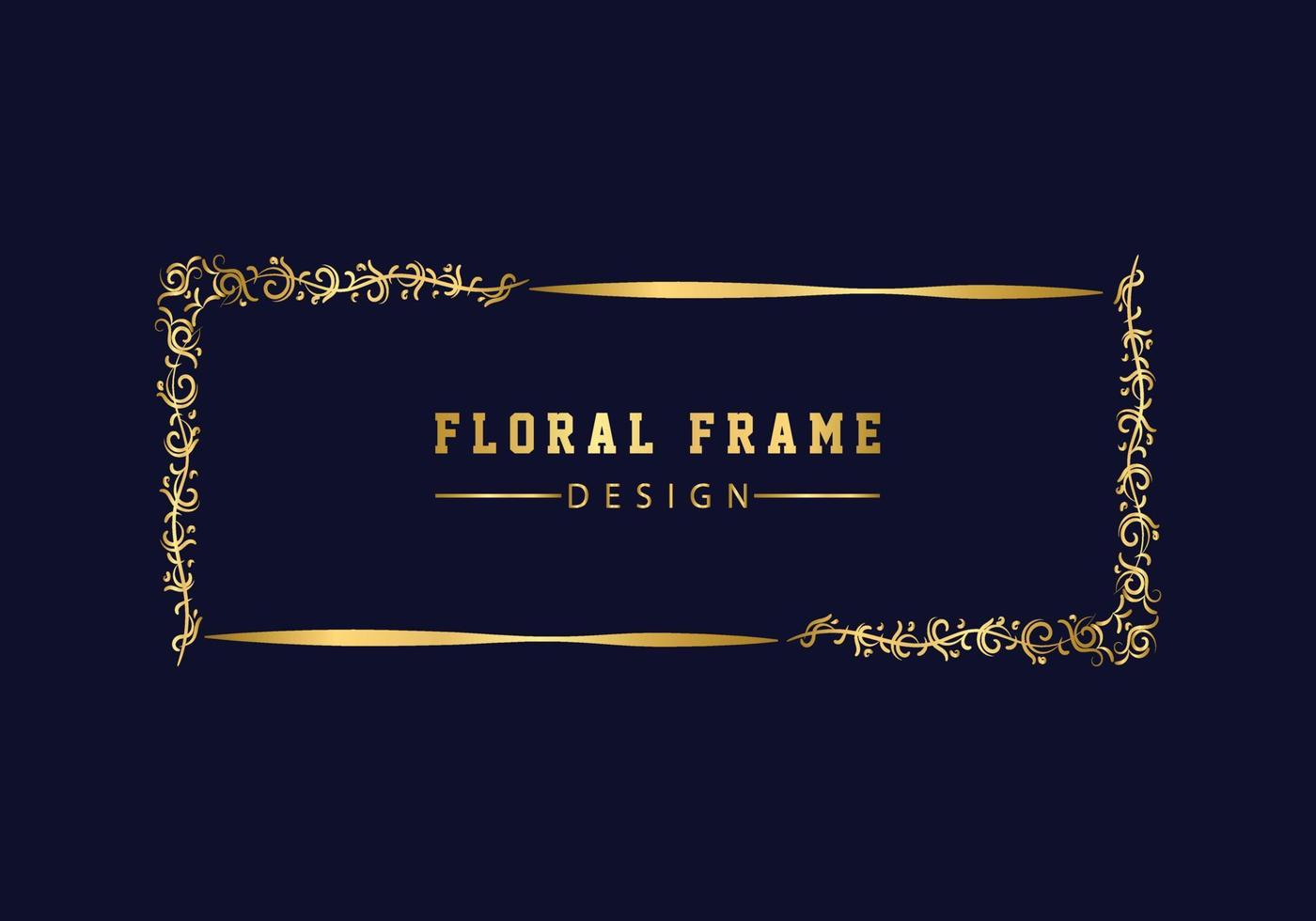 golden decorative floral luxury frame. Floral retro pattern. vector