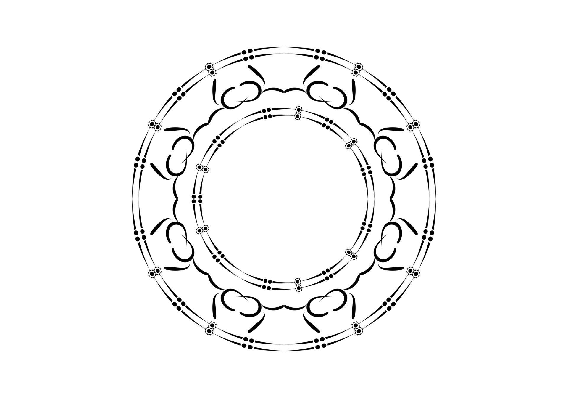 Decoration and ornaments elements set on white background. Floral