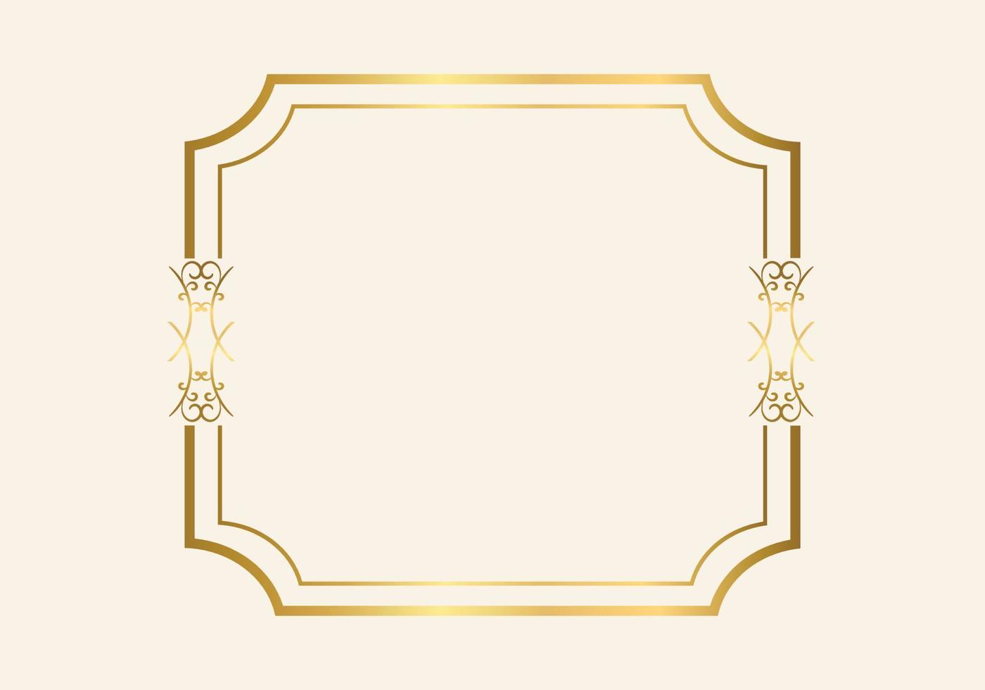 Golden double frame Vintage style design vector