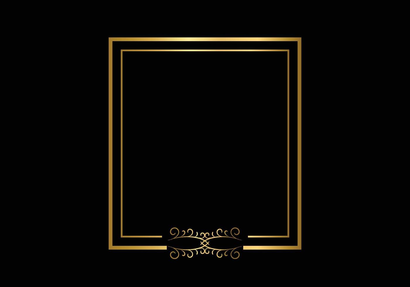 Golden double frame Vintage style design vector