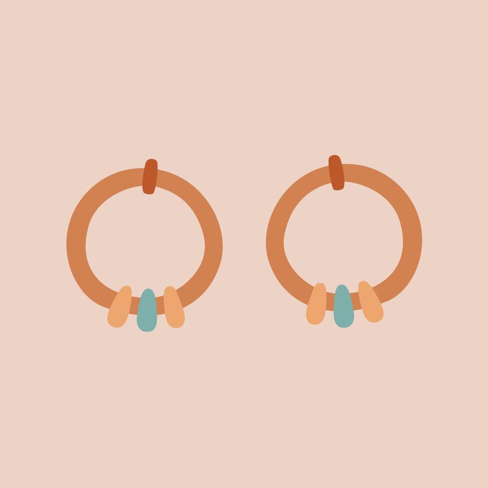 pendientes dorados boho vector