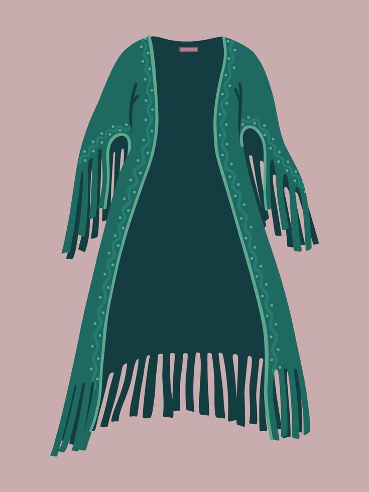 Woman boho jacket vector