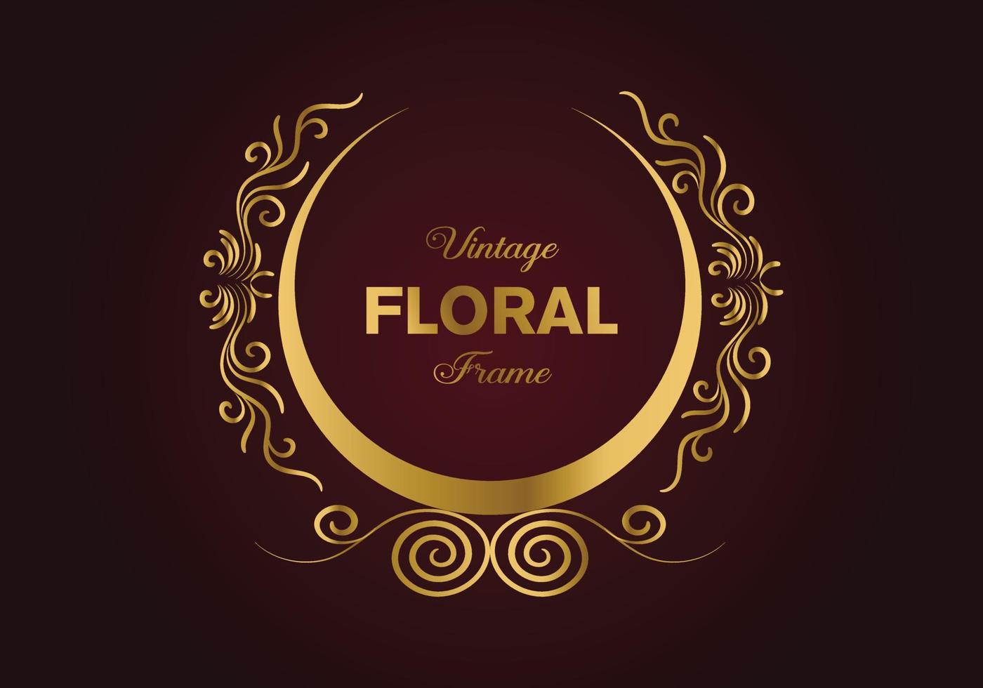 hermoso diseño de marco elegante floral dorado circular. ilustración libre. vector