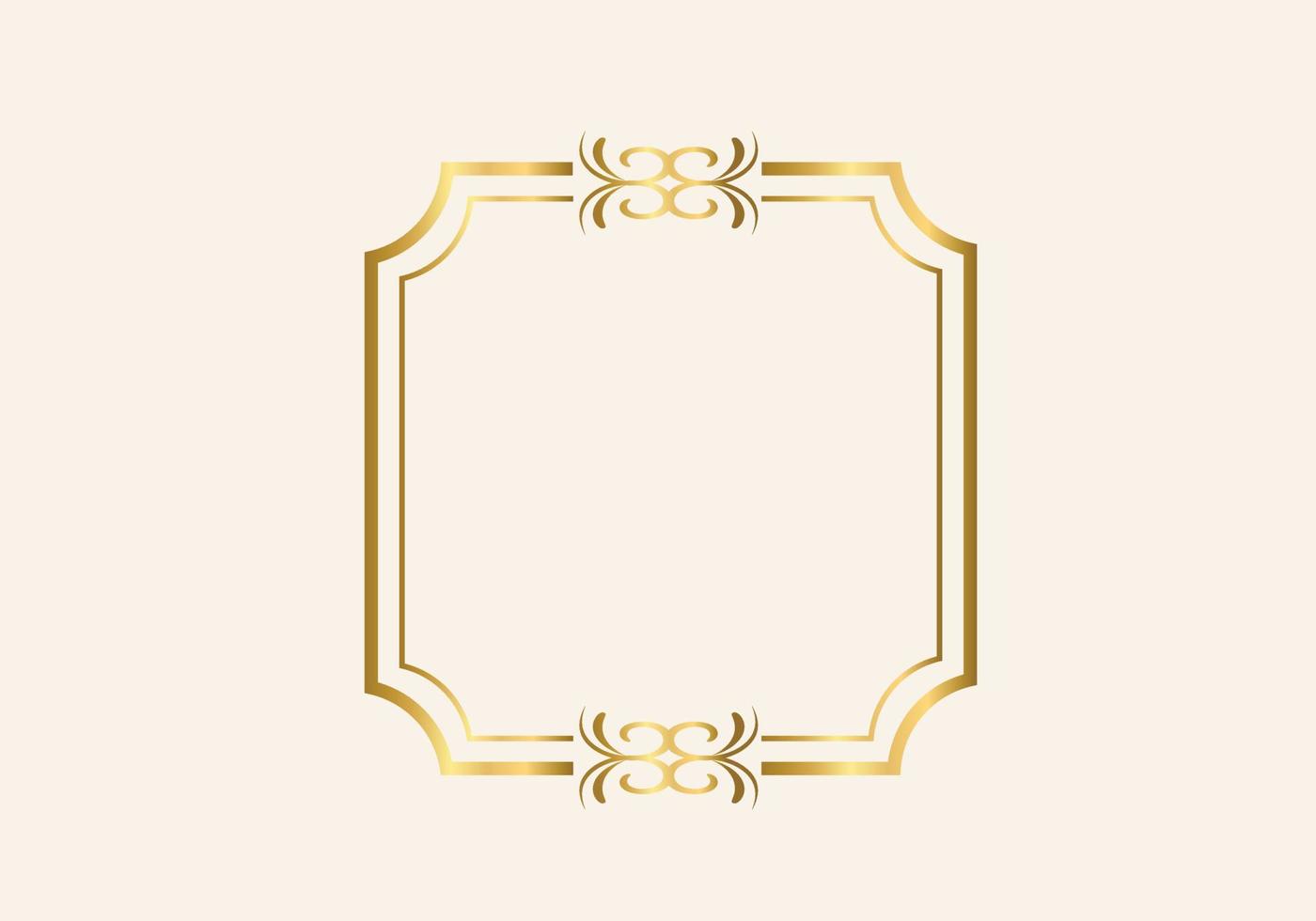 Golden double frame Vintage style design vector