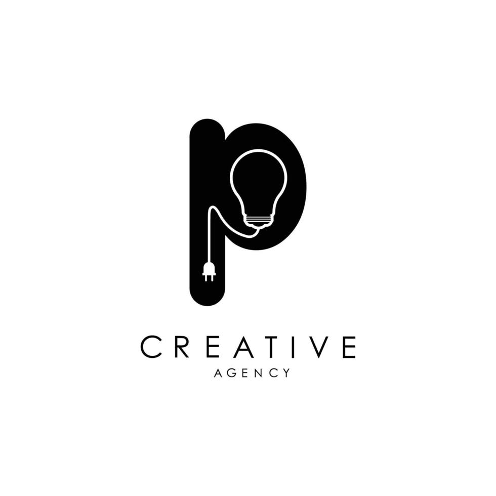 creative letter logo design with letter P icon light weight logo with elegant vector design.