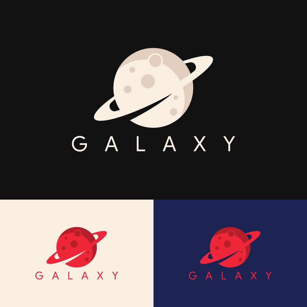 diseño minimalista simple del logotipo de la galaxia del planeta vector