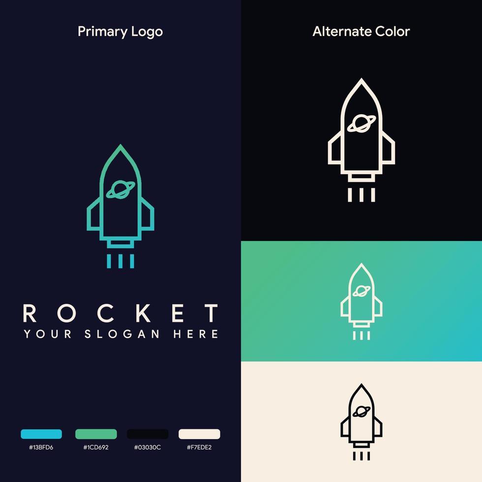 minimalist simple rocket logo design vector