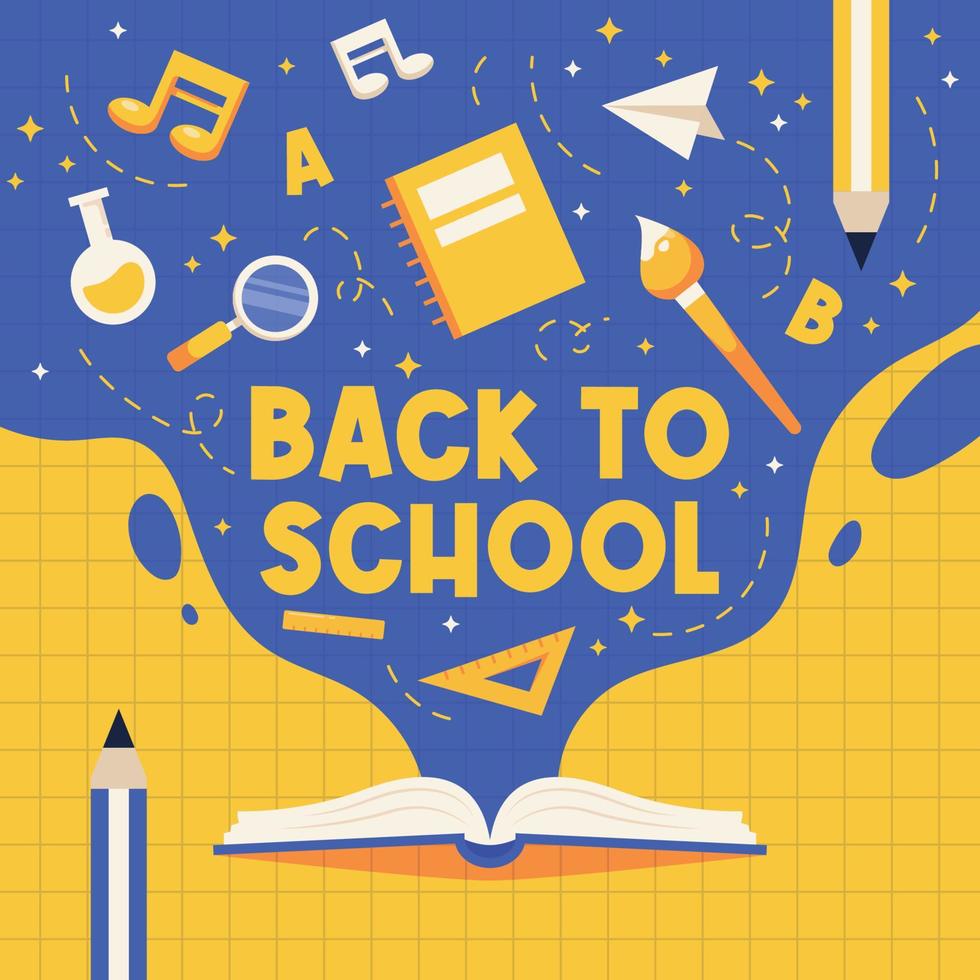 back to school social media banner illustration template vector