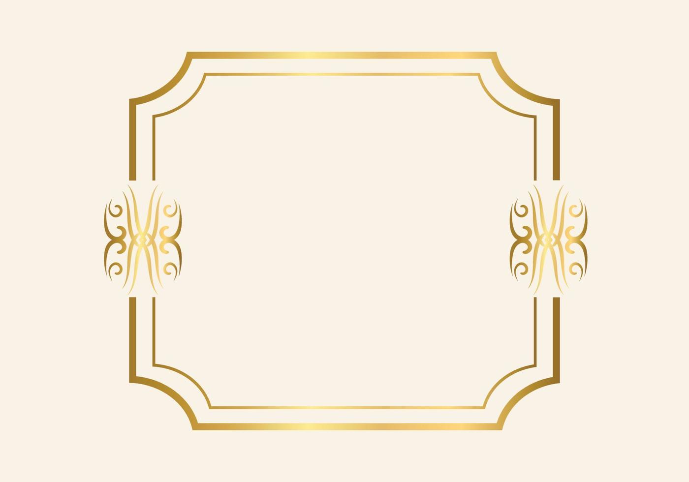 Golden double frame Vintage style design vector