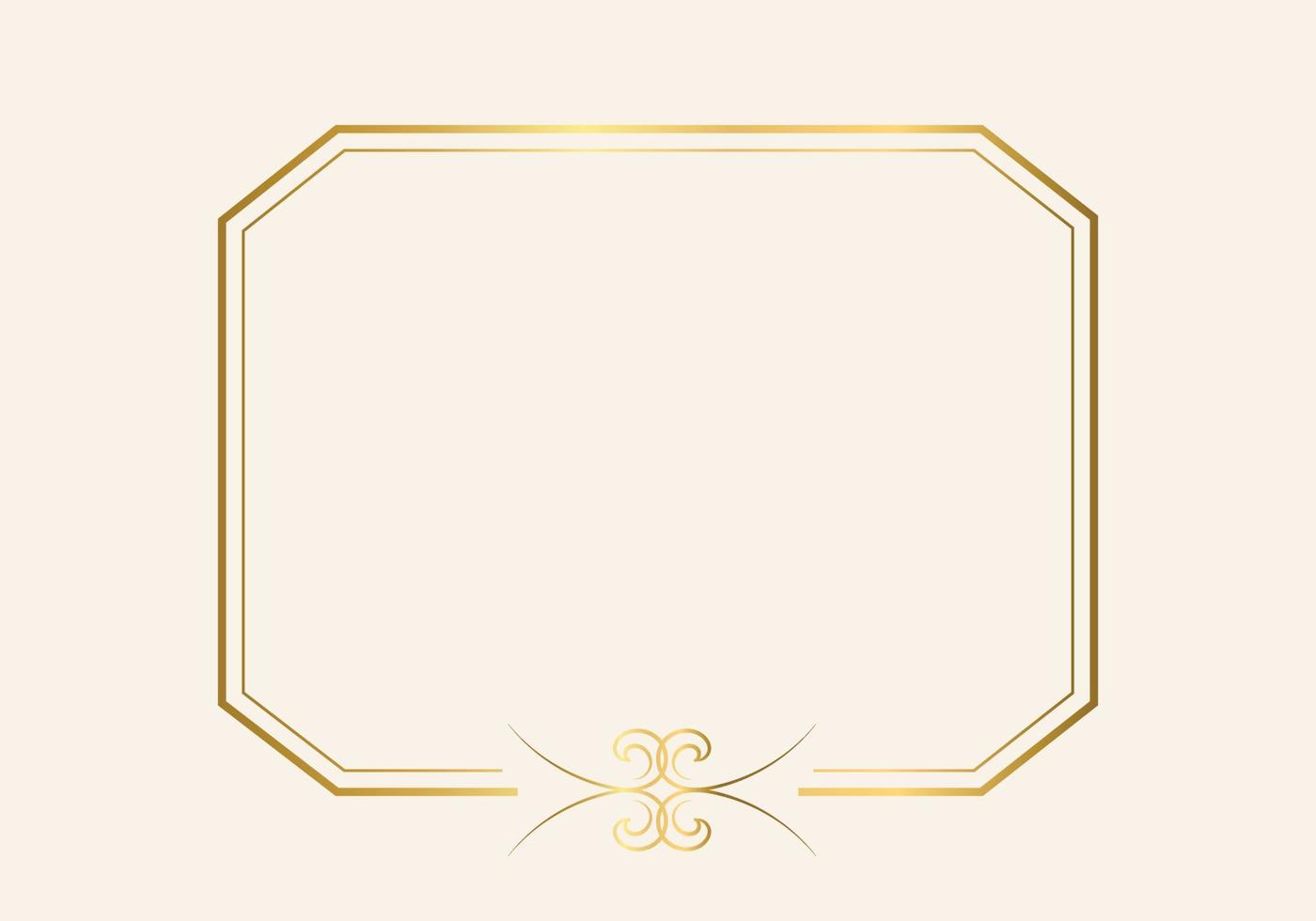 Golden double frame Vintage style design vector