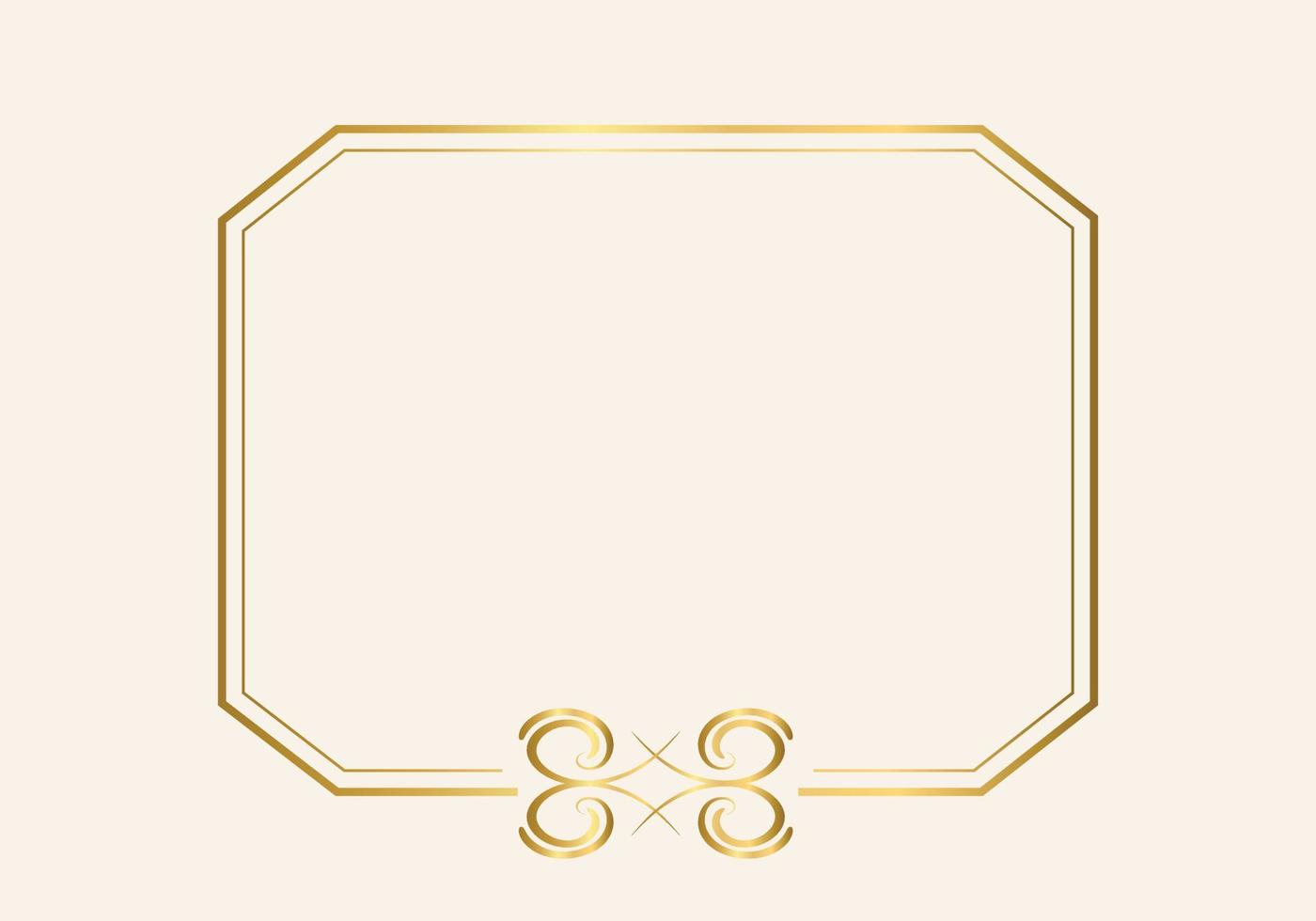 Golden double frame Vintage style design vector