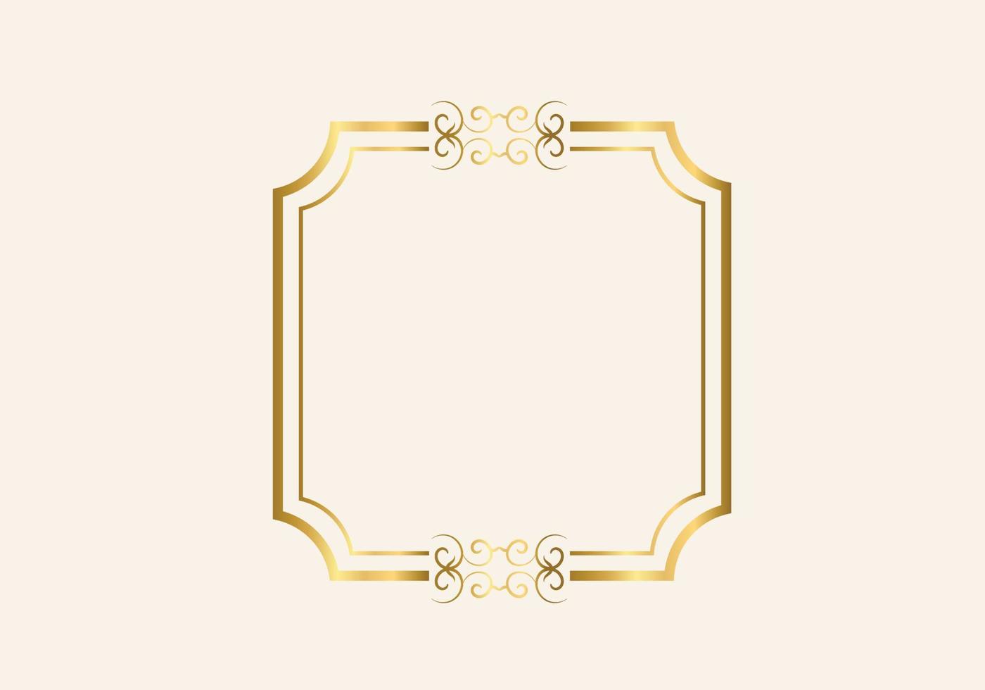 Golden double frame Vintage style design vector