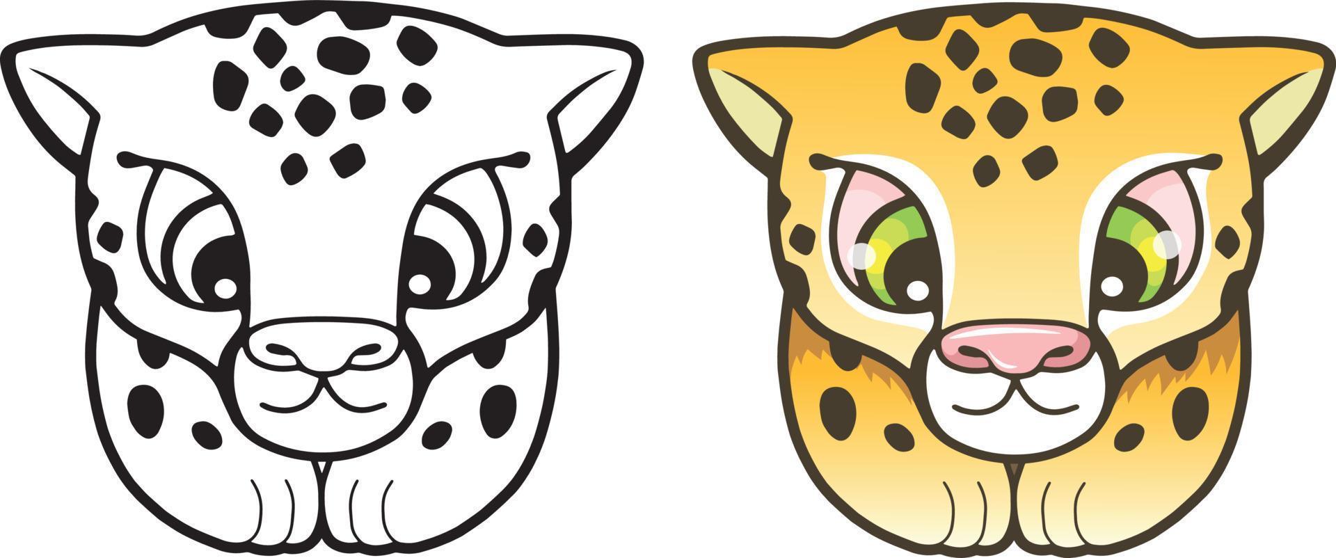 cute little cheetah coloring book vector