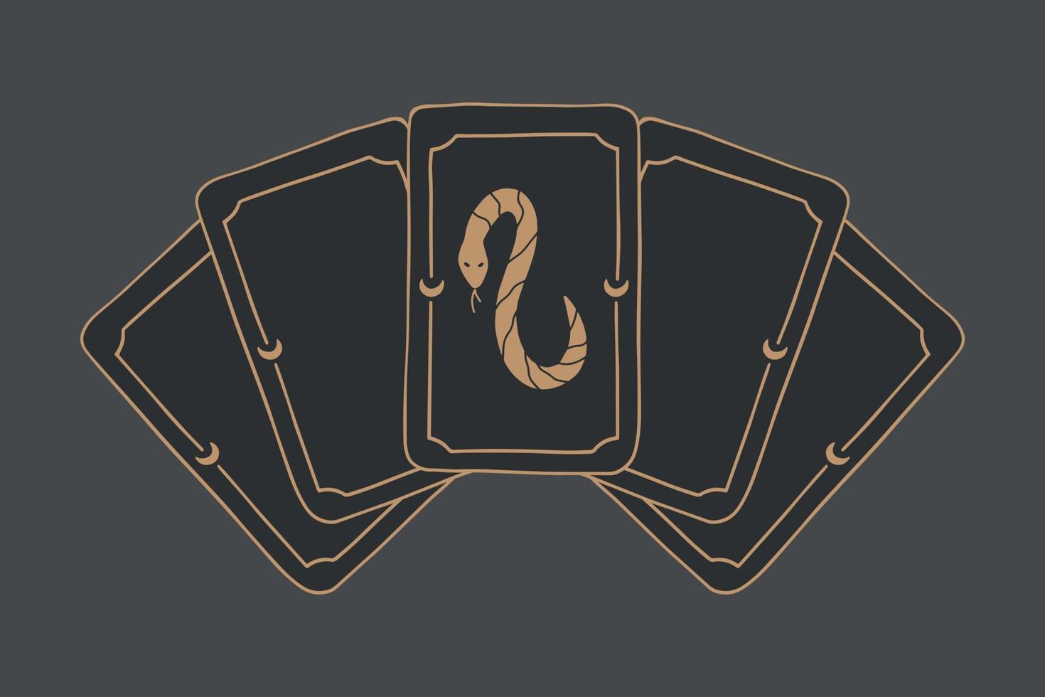 Magic Tarot deck vector background with snake. Occult and fortune telling concept.