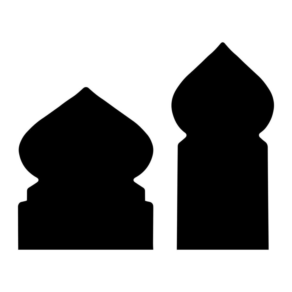 Vector illustration of the silhouette of a Muslim mosque