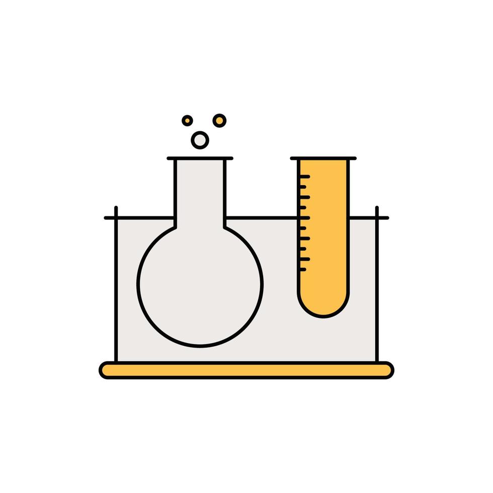 icono de tubo de ensayo de laboratorio médico vector