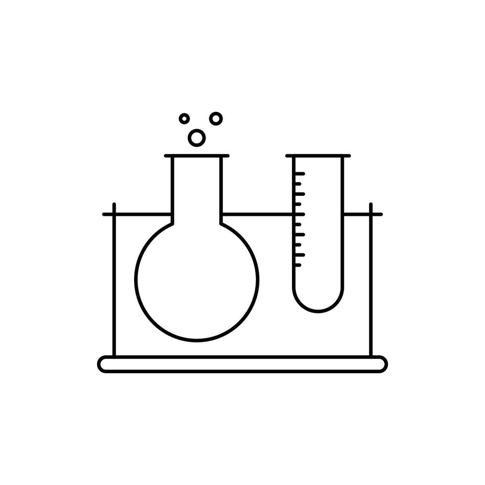 icono de tubo de ensayo de laboratorio médico vector