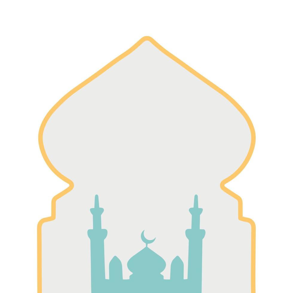 Islamic arche with modern boho design, mosque dome vector