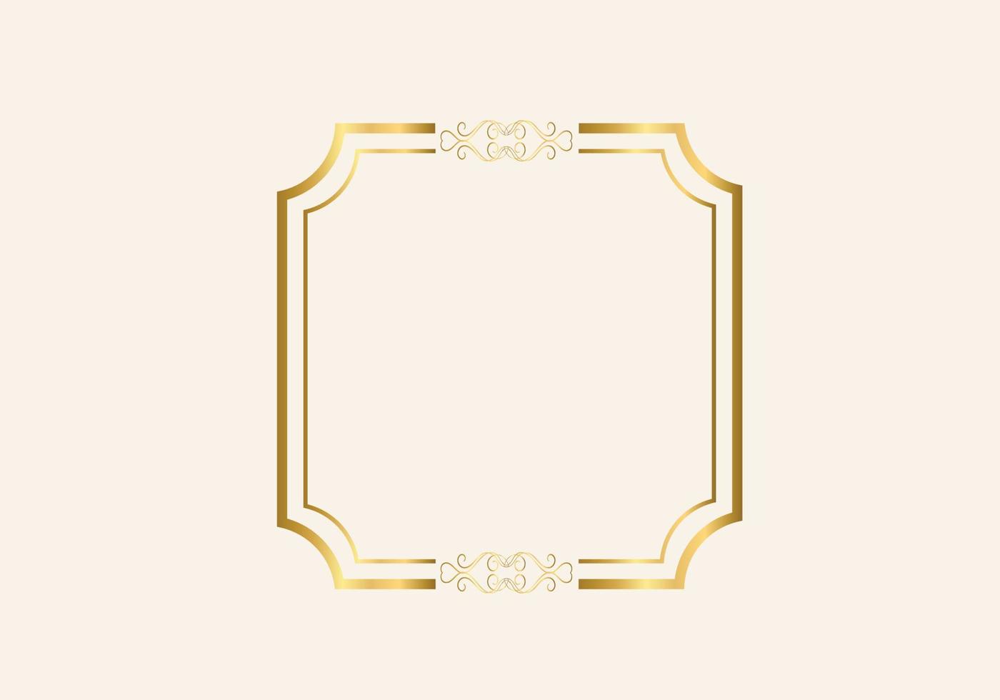 Golden double frame Vintage style design vector