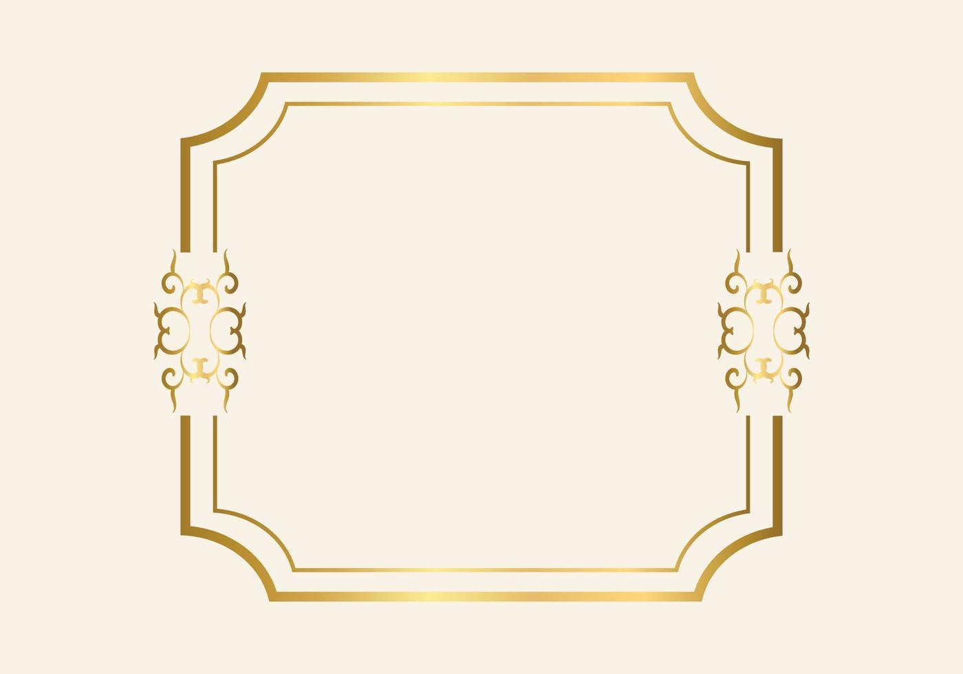 Golden double frame Vintage style design vector