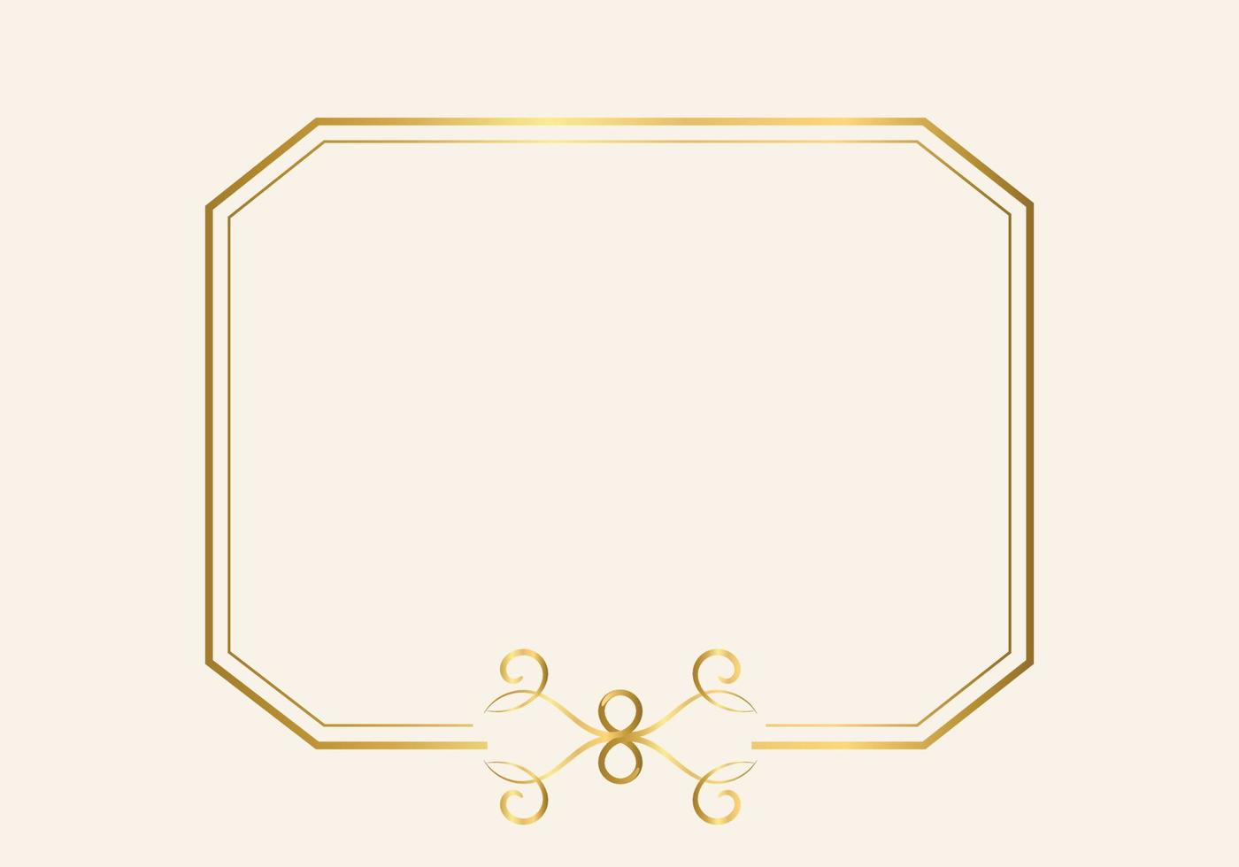 Golden double frame Vintage style design vector