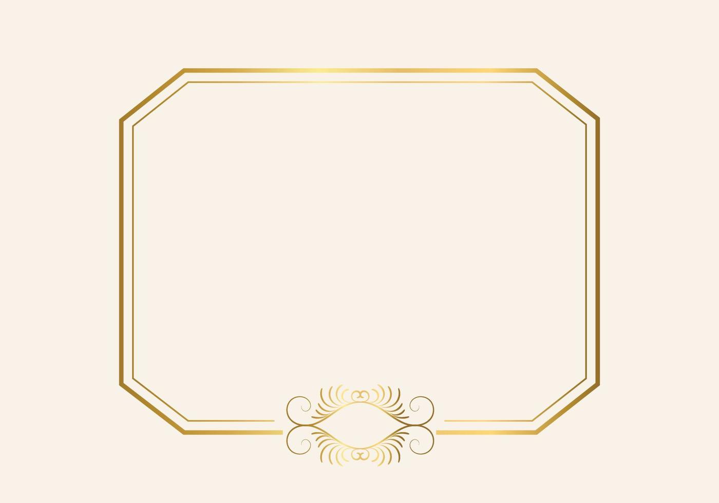 Golden double frame Vintage style design vector