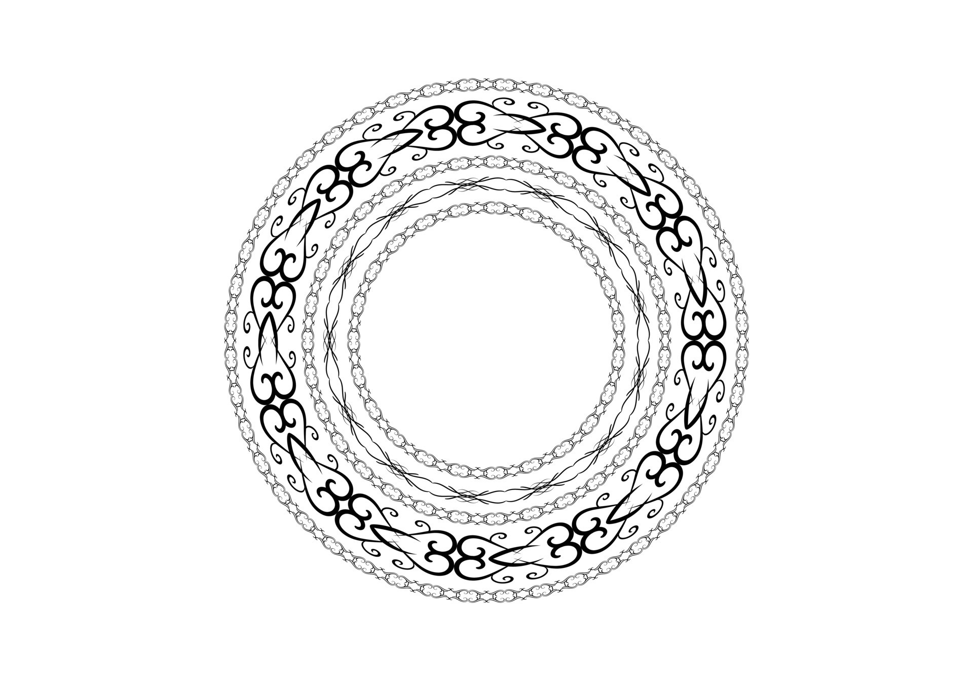 Decoration and ornaments elements set on white background. Floral