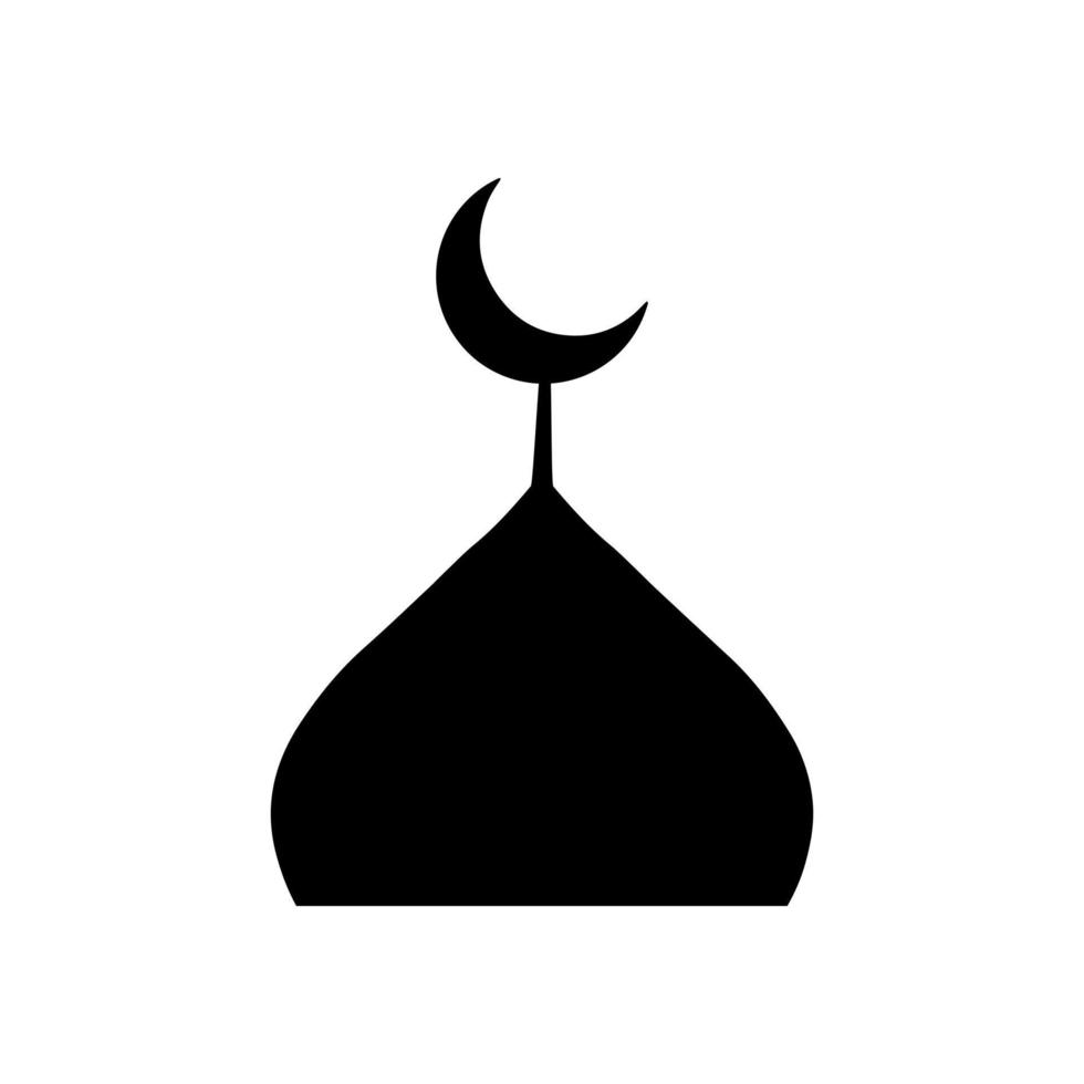 Vector illustration of the silhouette of a Muslim mosque