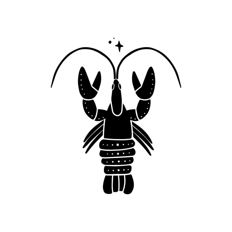 Symbol sign with inscription. Cancer. Vector image of zodiac sign for astrology and horoscopes.
