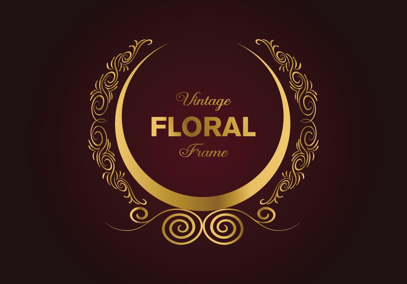 hermoso diseño de marco elegante floral dorado circular. ilustración libre. vector