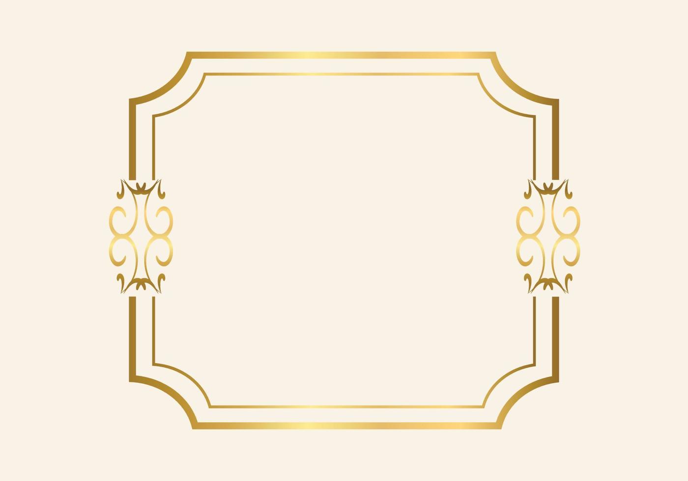 Golden double frame Vintage style design vector