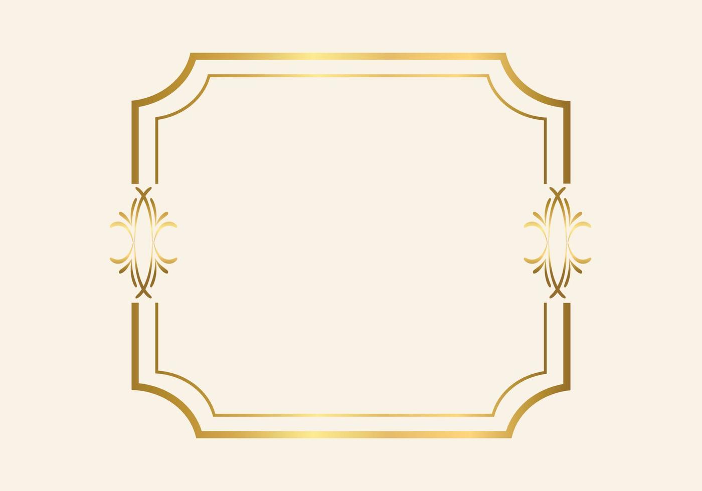 Golden double frame Vintage style design vector