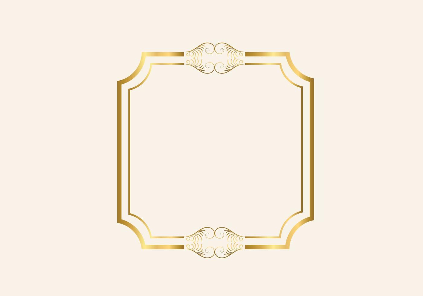 Golden double frame Vintage style design vector