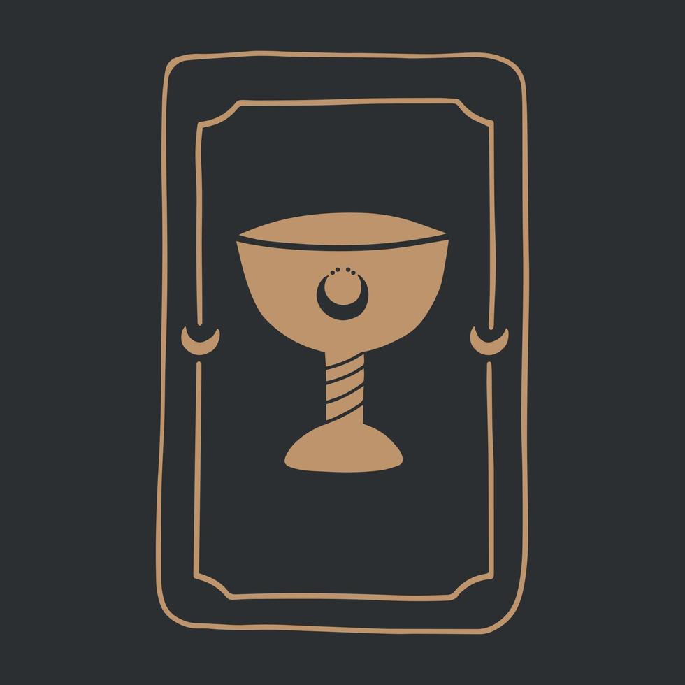 Magic Tarot deck vector background with cup Occult and fortune telling concept.
