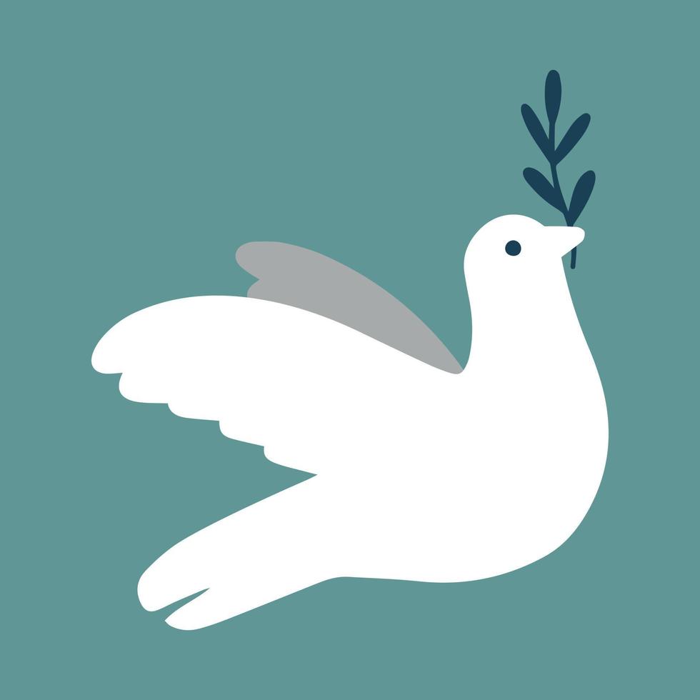 Dove of Peace bird hand cartoon style. International Day of Peace, traditionally celebrated annually. Peace in the world concept, nonviolence vector. vector
