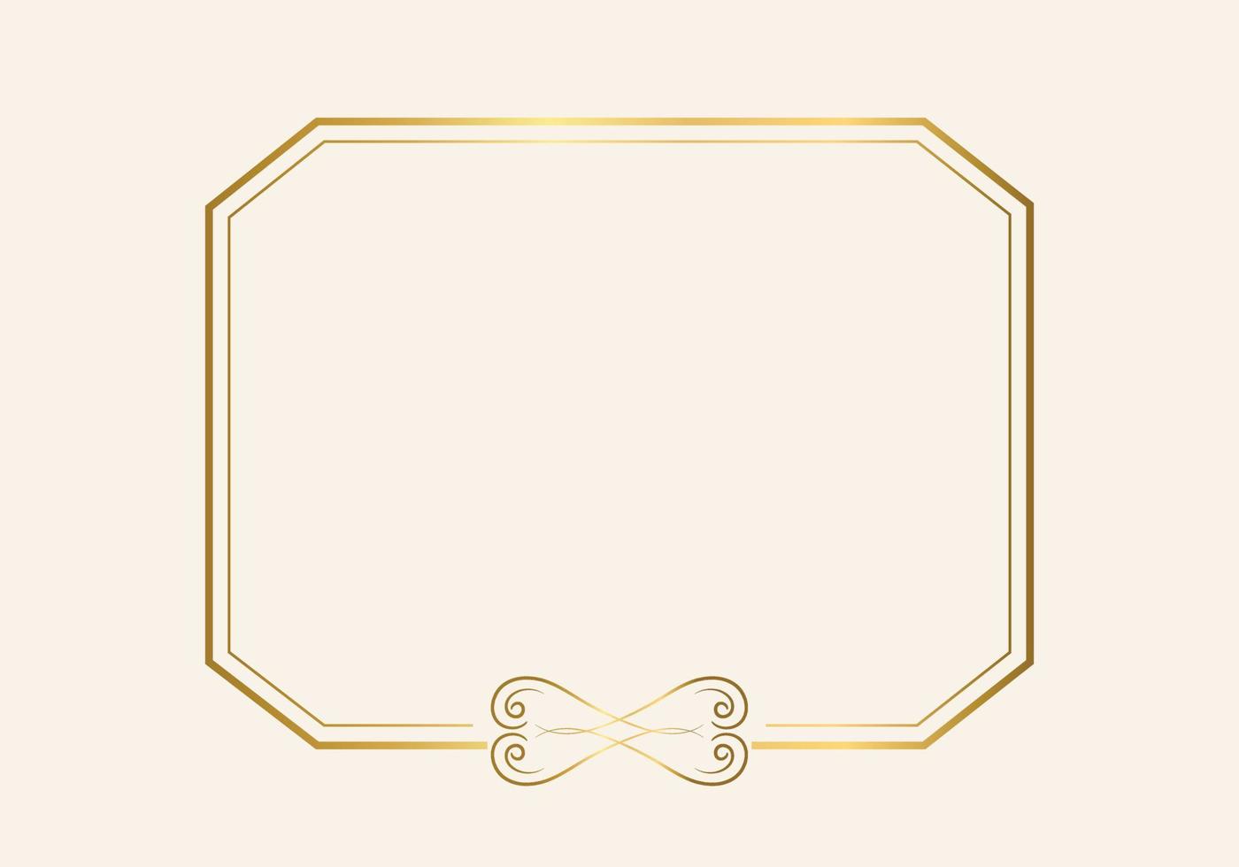 Golden double frame Vintage style design vector