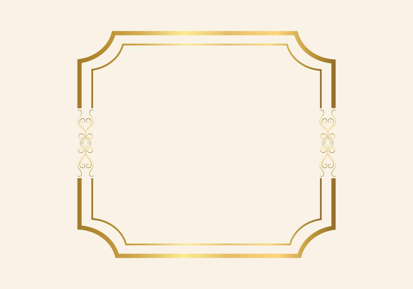 Golden double frame Vintage style design vector