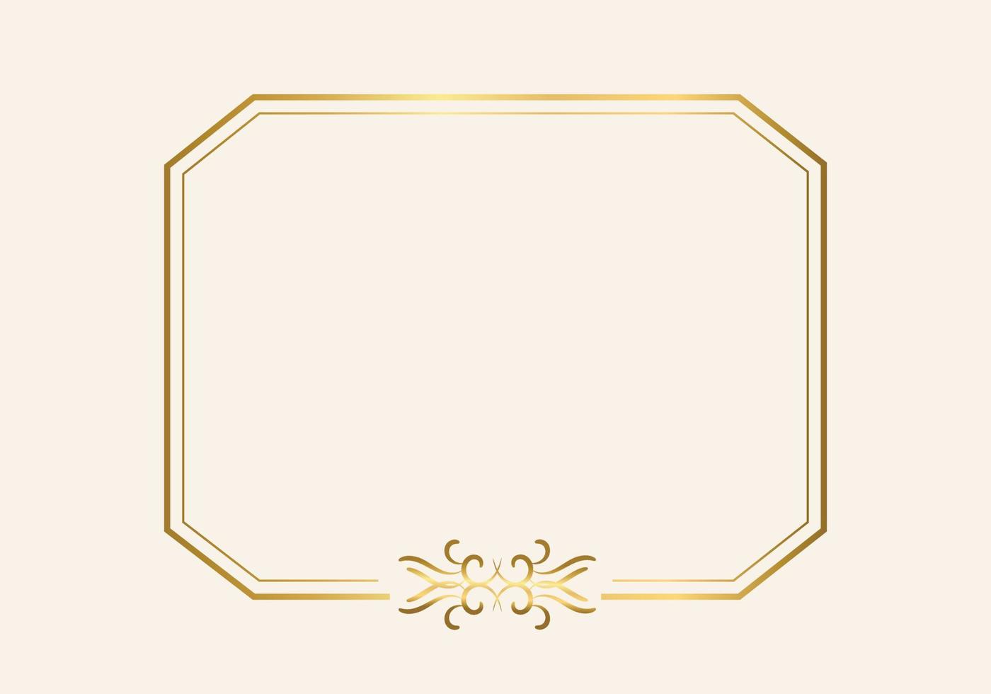 Golden double frame Vintage style design vector