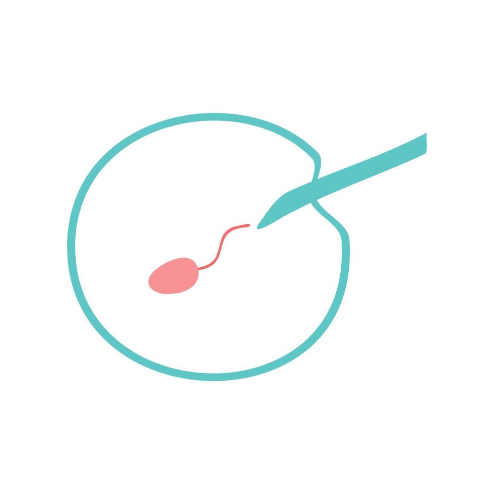 Artificial fertilization icon. In vitro fertilisation. Gynecology. Obstetrics. vector