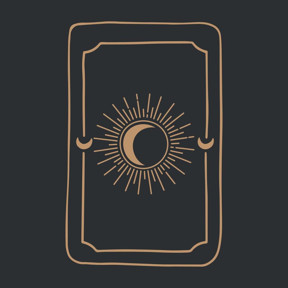 Magic Tarot deck vector background with sun and moon Occult and fortune telling concept.