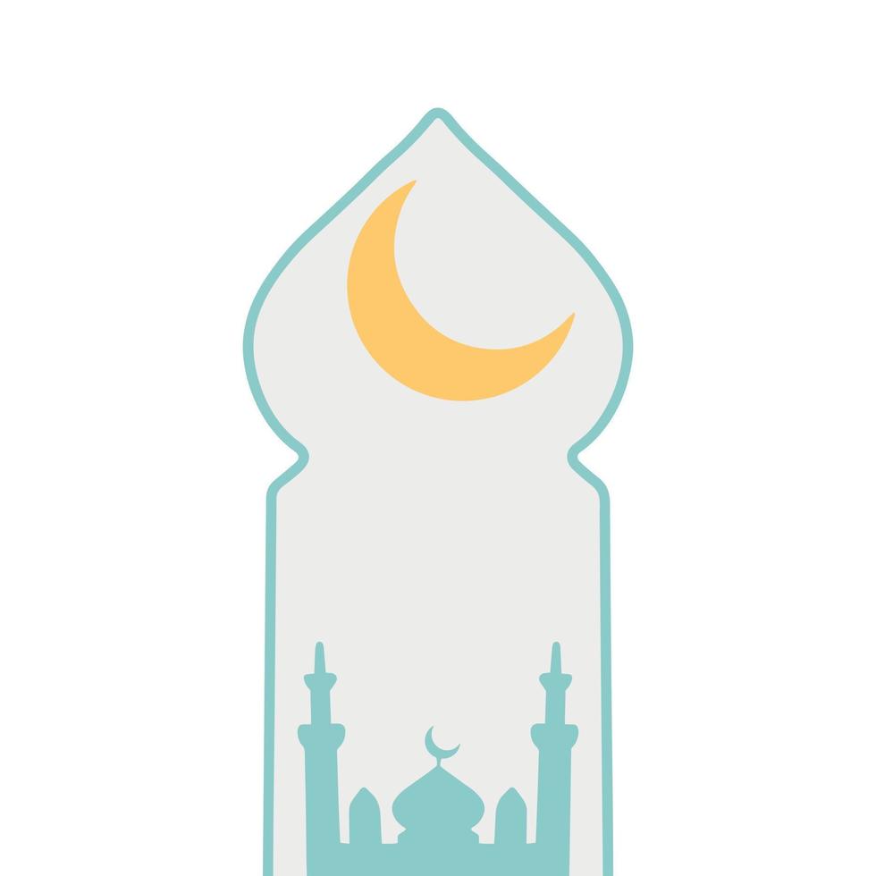 Islamic arche with modern boho design, mosque dome vector